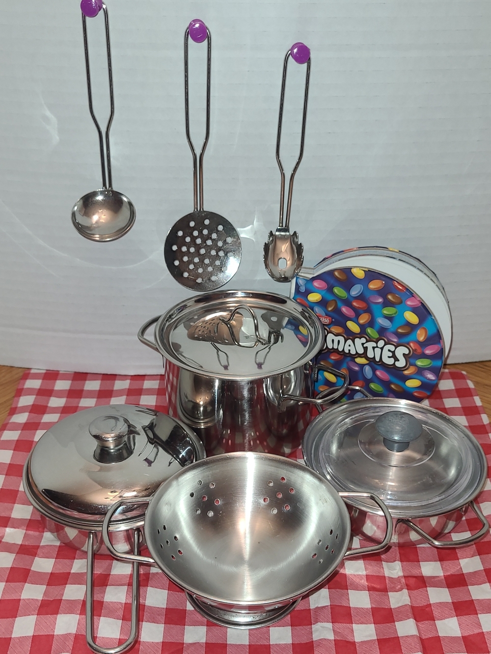 Kids Stainless Steel Play Cookware Set in Silver - Pretend Play